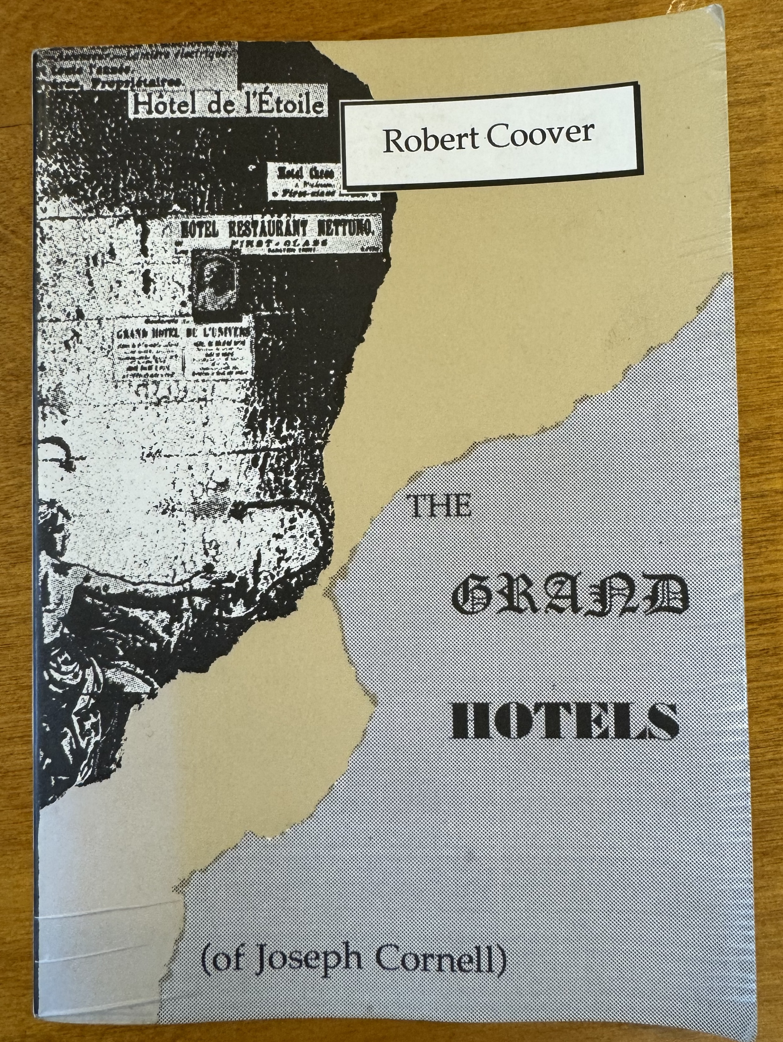 Cover of Robert Coover's The Grand Hotels (of Joseph Cornell).