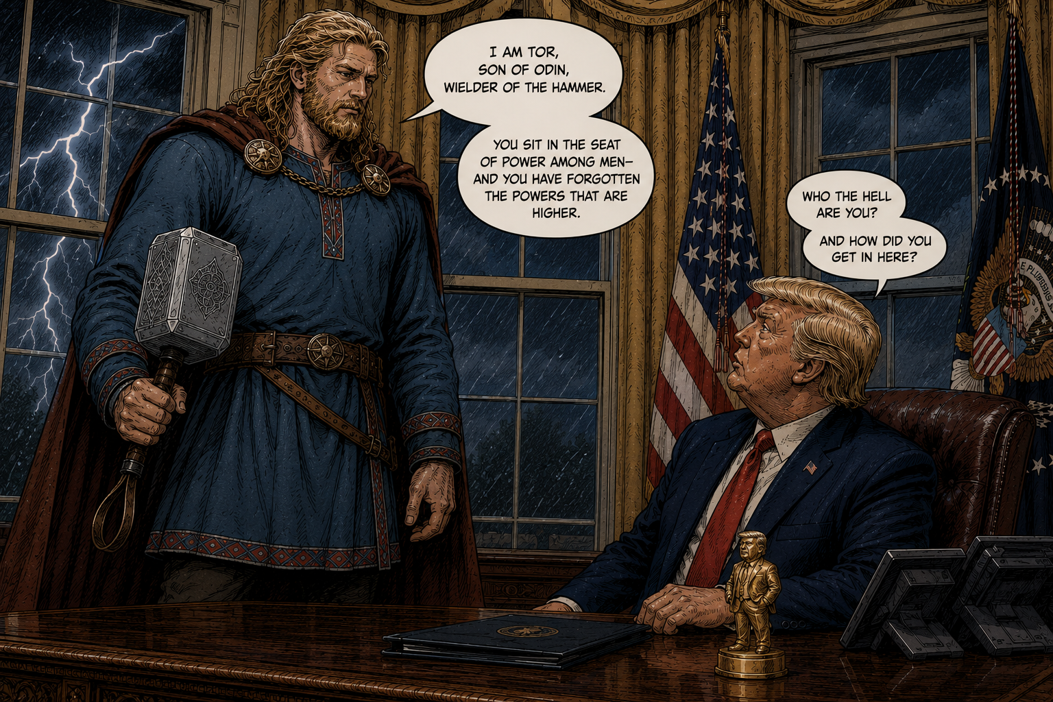 Thor and Trump illustration for Thor in Minnesota